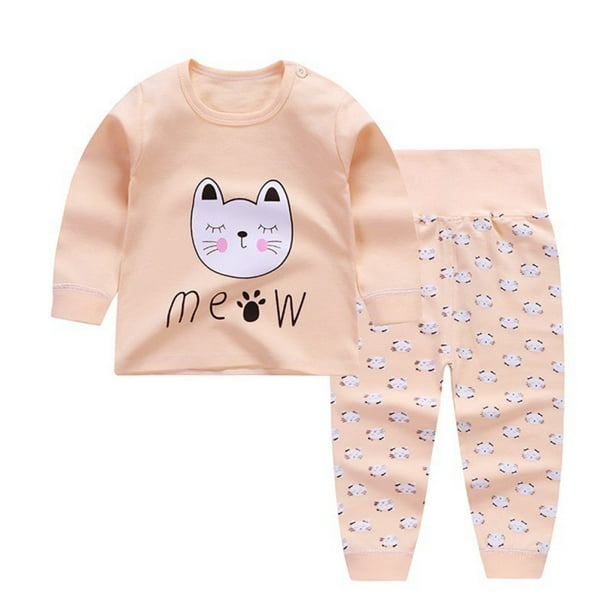 Details about   Infant Baby Girls Boys Long Sleeve Cartoon Print Tops+Cartoon Pants Outfits Set 